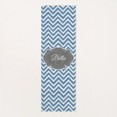 Blue Chevron Personalized Yoga Mat (Voorkant)