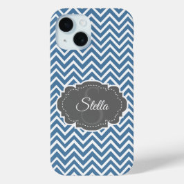 Blue Chevron persoonlijke iPhone Case