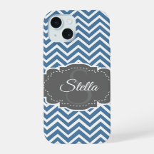 Blue Chevron persoonlijke iPhone Case