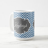 Blue Chevron persoonlijke koffie-Mok Koffiemok (Voorkant links)