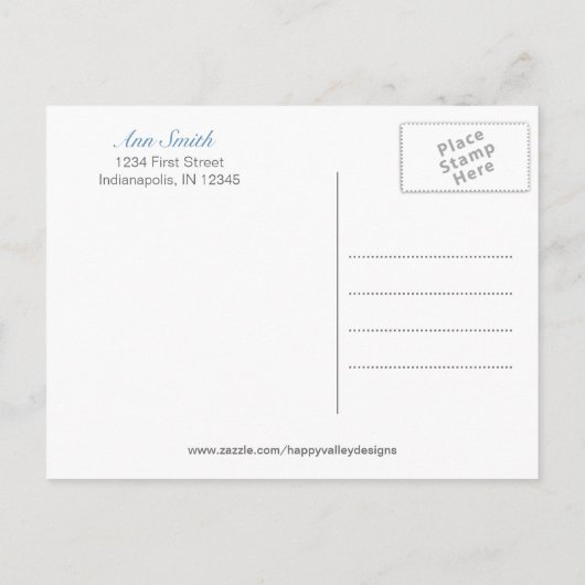 Blue Chevron Rehearsal Dinner Invite Briefkaart (Achterkant)
