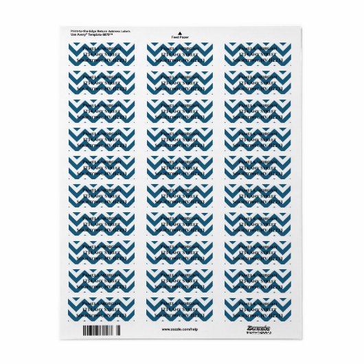 Blue Chevron Return Label (Full Sheet)