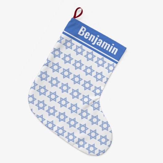 Blue Chevron Star van David Grote Kerstsok (Voorkant (Hangend))