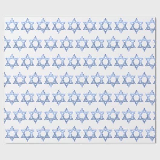 Blue Chevron Star van David Hanukkah Cadeaupapier (Vlak)