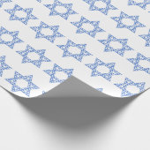Blue Chevron Star van David Hanukkah Cadeaupapier (Hoek)