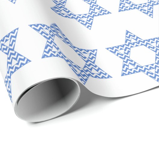 Blue Chevron Star van David Hanukkah Cadeaupapier (Rol Hoek)