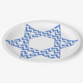 Blue Chevron Star van David Hanukkah Papieren Bordje (Gekanteld)