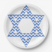Blue Chevron Star van David Hanukkah Papieren Bordje (Voorkant)