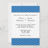 Blue Chevron Wedding Invitations Kaart (Voorkant)