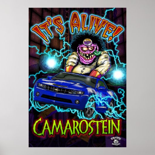 Blue Chevy Camaro SS Poster (Voorkant)