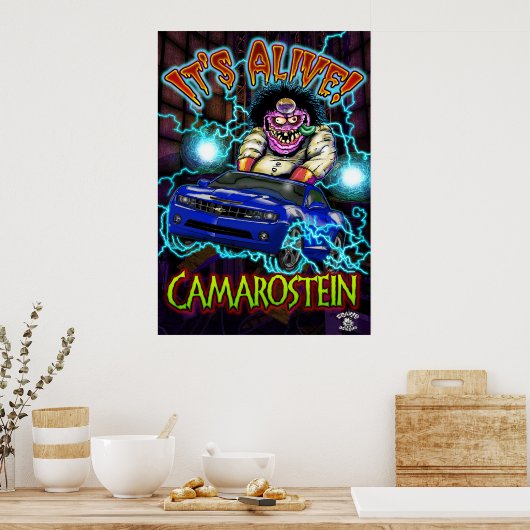 Blue Chevy Camaro SS Poster (Keuken)