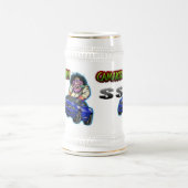 Blue Chevy Camaro SS Stein - White/Gold Bierpul (Center)