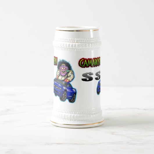 Blue Chevy Camaro SS Stein - White/Gold Bierpul (Center)