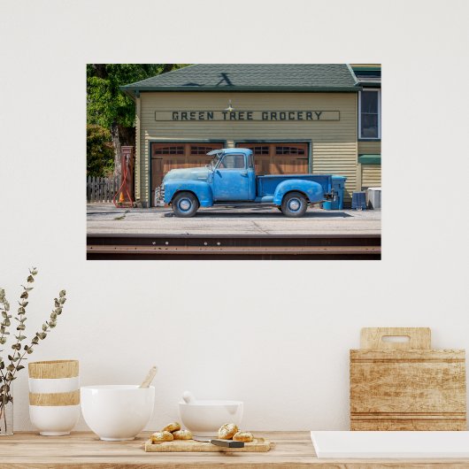 Blue Chevy Poster (Keuken)