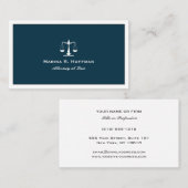 Blue chic Attorney Justice Scale Professional Visitekaartje (Voorkant / Achterkant)
