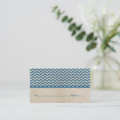 Blue Chic Chevron Place-kaarten Plaatskaartje (Staand voorkant)