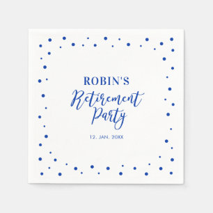 Blue Chic Confetti Modern Retirement Party Napkins Servet