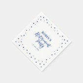 Blue Chic Confetti Modern Retirement Party Napkins Servet (Hoek)