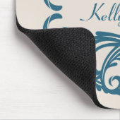 Blue Chic Damask Mousepad Muismat (Hoek)