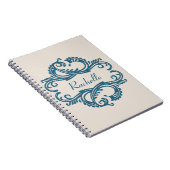 Blue Chic Damask Notitieboek (Rechterzijde)