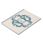 Blue Chic Damask Notitieboek (Linkerzijde)