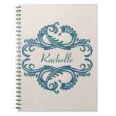Blue Chic Damask Notitieboek (Voorkant)