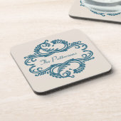Blue Chic Damask Onderzetter Set (Linkerzijde)