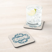 Blue Chic Damask Onderzetter Set (Rechterzijde)