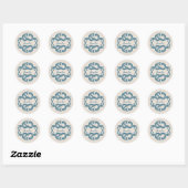 Blue Chic Damask Stickers (Vel)