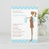 Blue Chic mama om Baby shower te worden Kaart (Staand voorkant)