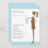 Blue Chic mama om Baby shower te worden Kaart (Voorkant / Achterkant)