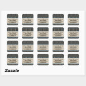 Blue Chic Quatrefoil Save the Date Stickers (Vel)