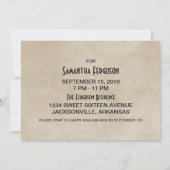 Blue Chic Quatrefoil Sweet 16 Invite Kaart (Achterkant)