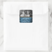 Blue Chic Steampunk Photo Save the Date Stickers (Tas)
