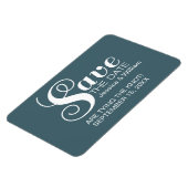 Blue Chic Typography Save the Date Magnet Magneet (Linkerzijde)