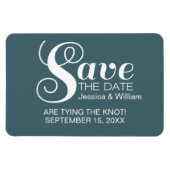 Blue Chic Typography Save the Date Magnet Magneet (Horizontaal)