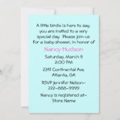 Blue Chick Custom Baby shower Invitation Kaart (Achterkant)