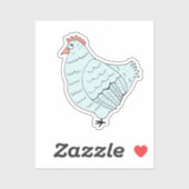 Blue Chicken Laptop Sticker (Vel)