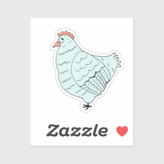 Blue Chicken Laptop Sticker (Vel)