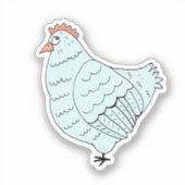 Blue Chicken Laptop Sticker (Voorkant)