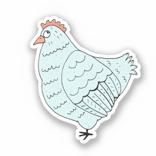 Blue Chicken Laptop Sticker (Voorkant)