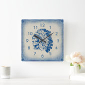 Blue Chief Silhouette Wall klok (Huis)