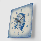 Blue Chief Silhouette Wall klok (Hoek)