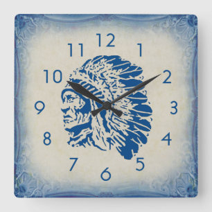 Blue Chief Silhouette Wall klok
