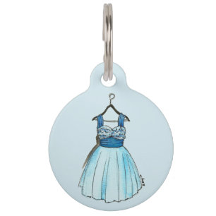 Blue Chiffon 1950s Mode Retro Prom Huisdierpenning