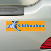 Blue Chihuahua Bumpersticker (Op auto)