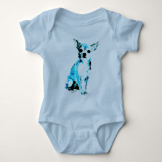 Blue Chihuahua Cute Baby Bodysuit