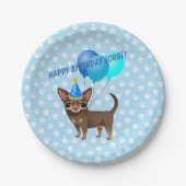 Blue Chihuahua Paper Borden Papieren Bordje (Voorkant)