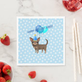 Blue Chihuahua Paper Party Napkins Servet (Insitu)