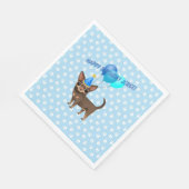 Blue Chihuahua Paper Party Napkins Servet (Hoek)